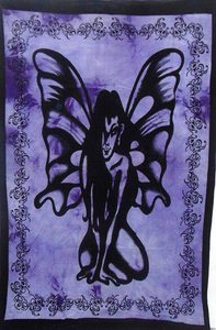 Tapices de Algodón con Diseño de Mariposa y Ángel, Póster Pequeño, Hermosa Decoración para el Hogar, Tapiz para Colgar en la Pared de 40x30 Pulgadas, por Indian Consigners - Product Image 5