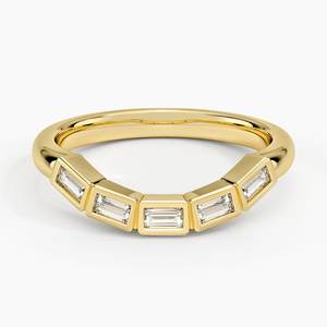 Nuevo Anillo Apilable de Diamantes Cultivados en Laboratorio de Oro Amarillo Sólido de 14k, Anillo de Compromiso y Boda Único con Eternidad Completa de Baguettes Delicadas - Product Image 5