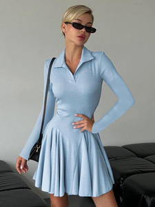 Women Printed Tennis Golf <b>Dress</b> Ribbed for Half Zip Pleated Workout with Built-in Shorts Quick Dry - Product Image 1