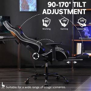 Sedia da Gaming Ergonomica per Adulti, Capacità 180 kg, Comoda Sedia da Ufficio con Supporto Lombare Regolabile per Persone Robuste e Alte - Product Image 4