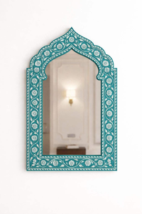 Miroir mural moderne fait main avec incrustations en os, design durable et écologique, finition décorative haut de gamme - Product Image 2