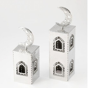 Farol de Metal de Aluminio Hecho a Mano, Acabado Blanco Antiguo, Escultura Decorativa, Venta Caliente, Artículos para Ramadán - Product Image 5