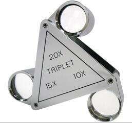 Loupe à bijoux pliable 3-en-1 en forme de triangle |   Loupe à triple lentille 10x/15x/20x pour timbres, pièces de monnaie, objets anciens et collectionneurs (OEM) - Product Image 2