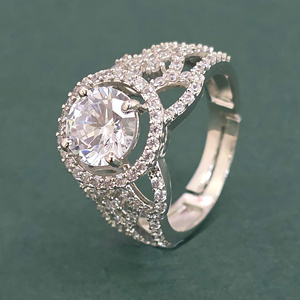Two Tone Plated Cz Classic <b>Ring</b> 412191 - Product Image 2