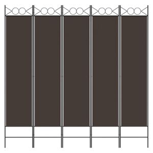 Divisorio in tessuto marrone a 5 pannelli 78.7 "x 78.7" eleganti schermi e divisori - Product Image 4