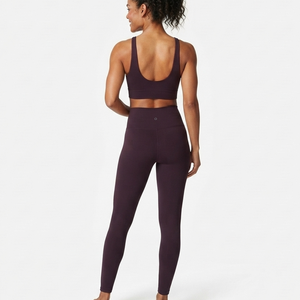Conjunto de Yoga Personalizado para Mujer, Leggings de Cintura Alta y Top Corto Deportivo, Color Sólido, Logotipo con Transferencia Térmica, Ropa Deportiva - Product Image 3