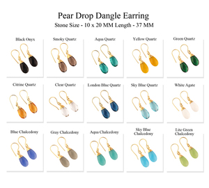 Bijoux tendance, boucles d'oreilles pendantes en forme de poire, quartz jaune, plaqué or 24k, crochet, goutte d'eau, jolies boucles d'oreilles d'anniversaire - Product Image 3