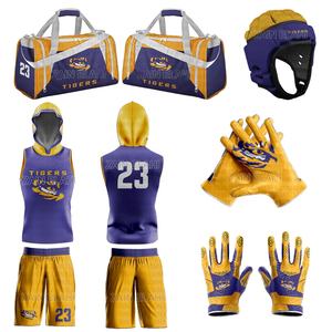 2025 paquet d'offres de conception unique 7 sur 7 uniformes de football entièrement sublimés 7v7 ensembles de shorts en maillot/sacs polochons/lots de gants - Product Image 1