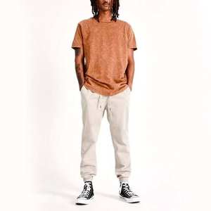 Camisetas de Algodón Grueso con Lavado Ácido para Hombre, Camisetas con Estampado Gráfico y Logo, Camisetas Lisas con Ringer para Hombre - Product Image 5