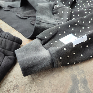 Streetwear personnalisé pull lourd survêtement vintage vieilli délavé à l'acide pantalon de survêtement évasé et ensemble de sweat à capuche - Product Image 3