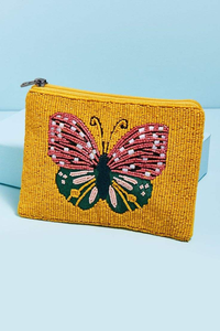 Nouvelle pochette à monnaie brodée à la main avec des perles, dernier design, mini pochette zippée idéale pour toutes les occasions. - Product Image 3