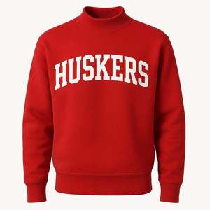 Sweat-shirt à col montant surdimensionné personnalisé unisexe en molleton bleu, pull décontracté à manches longues en mélange de coton pour l'hiver, streetwear premium - Product Image 5