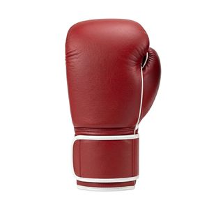 Gants de boxe réglables rouge vif, style compétition professionnelle, mitaines d'entraînement avec support de poignet, gants de protection en cuir - Product Image 3