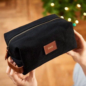 Trousse de Toilette en Cuir et Toile Imperméable, Organisateur de Voyage, Trousse de Rangement Cosmétique, Grande Trousse de Voyage LCTB-0031 - Product Image 1