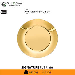 Set d'assiettes complètes en acier inoxydable 6 PCS avec revêtement PVD or Plats et assiettes brillants Signature - Product Image 3