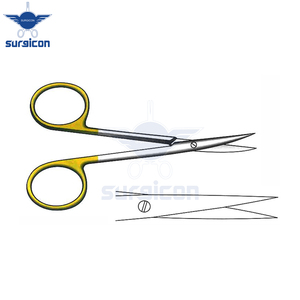 Ciseaux chirurgicaux Iris-Kilner 11,5 cm (4-1/2 pouces) droits en carbure de tungstène doré, en acier inoxydable de précision - Product Image 5