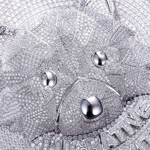 Solid 925 Silver Round Charm Pendant Moissanite Custom Angel with Money Bag Hip Hop <b>Iced</b> <b>Out</b> Charm Pendant for <b>Chain</b> - Product Image 2