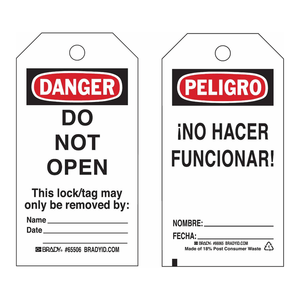 Brady Lockout Tags Waterproof <b>Chemical</b>-Resistant Safety Tags for Equipment <b>Energy</b> Isolation - Product Image 3