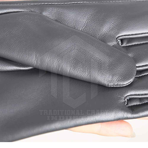 Guantes de Cuero para Hombre, Color Gris Oscuro, Cuero Suave, Correa de Muñeca con Tres Botones, Elegantes Guantes de Vestir para Conducir en Invierno - Product Image 6
