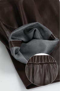 Pantalones de Mujer con Aspecto de Cuero Negro, Cintura Alta, Ajustados, Estilo Skinny, Levanta Glúteos - Product Image 5
