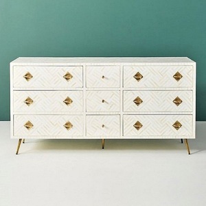 ILAHI's Bone Inlay <b>Drawer</b> Modern Design Agate Detailing <b>Storage</b> Portable Home Furniture - Product Image 2