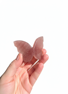 Vente en gros de quartz naturel fraise, ailes de papillon 3D sculptées dans le cristal, pierre énergétique, spécimen minéral de guérison, décoration de bureau - Product Image 4