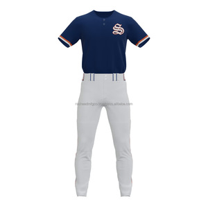 Vente en gros de maillots de baseball 100% polyester personnalisés respirants pour hommes brodés uniformes de baseball avec logo brodé par sublimation - Product Image 2