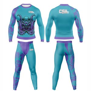 ชุดรัดกล้ามเนื้อสำหรับผู้ชายแบบระบายอากาศได้ดี พิมพ์ลายดิจิทัลตามสั่ง สำหรับ MMA และ BJJ  ขายส่งจากโรงงานโดยตรง - Product Image 1