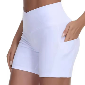 Custom Summer Fitness High Waist Yoga Biker Shorts Attractive High Quality Stretchable <b>Tummy</b> <b>Control</b> Gym Leggings for Women - Product Image 5