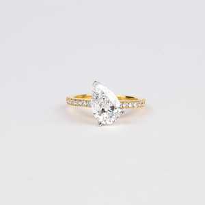 Precioso Anillo Solitario de Diamante Cultivado en Laboratorio de 2.18CT con Corte Pera para Mujer, Oro Sólido de 14K, Regalo Sorpresa para Boda, Joyería - Product Image 3
