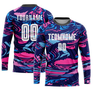 Football Teamwear Soccer Long Sleeve Jersey for Adults Plus Size Players Crew <b>Neck</b> Full Sleeves 100% Polyester Moisture-Wicking - Product Image 1