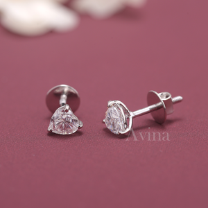 IGI Certified Lab Grown Diamond Heart Shape Stud Earrings Solid 925 Sterling Silver Solitaire Diamond Earrings - Product Image 2