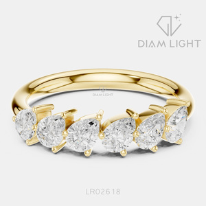 Bague de mariage en or blanc 14 carats avec diamant de laboratoire certifié IGI, taille poire 0,88 carat, bijoux fins, pour fiançailles et anniversaire - Product Image 5