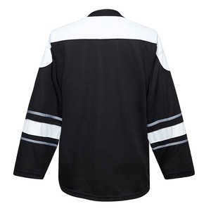 Jersey de Hockey sobre Hielo Premium Sublimado, Base Lisa, Manga Larga, Poliéster Resistente, Uniforme de Hockey sobre Hielo Negro y Blanco, Venta al Por Mayor OEM - Product Image 3