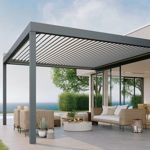 Pergola de jardin en aluminium, <span class=keywords><strong>toit</strong></span> à lames orientables, imperméable, structure d'ombrage réglable - Product Image 3