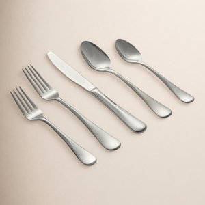 Ensemble de couverts élégants en acier inoxydable, cuillères, fourchettes et couteaux modernes courbés, vaisselle de table haut de gamme - Product Image 5