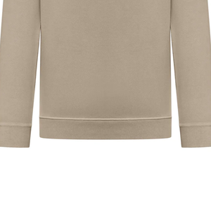 เสื้อสเวตเชิ้ตผู้ชายสีเบจ คอกลม ผ้าฟลีซ ทรงปกติ สีพื้น แขนยาว สไตล์ลำลอง โลโก้ด้านหน้า ผ้าฝ้าย 100% - Product Image 5
