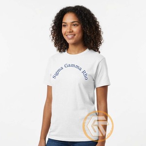 เสื้อยืดคอกลมแขนสั้นผ้าฝ้ายสีเทาสำหรับผู้หญิง Sigma Gamma Rho สวมใส่สบาย ระบายอากาศได้ดี แห้งเร็ว เป็นมิตรกับสิ่งแวดล้อม พร้อมโลโก้ ป้องกันรังสียูวี - Product Image 2