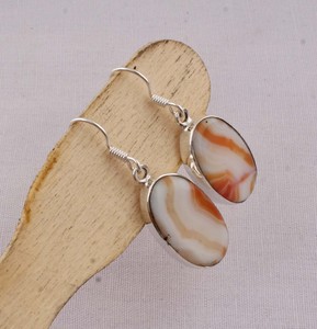 925 <b>Sterling</b> <b>Silver</b> Jasper <b>Earrings</b> Natural Black and White Gemstone Marquise <b>Dangle</b> <b>Earrings</b> Handmade Jewelry Wholesale - Product Image 5
