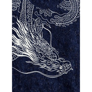 <b>Men</b> Navy Blue Cotton T <b>Shirt</b> <b>White</b> Line Art Dragon Graphic Tee Asian Style Shoulder Chest Print Casual <b>Short</b> <b>Sleeve</b> Top - Product Image 4