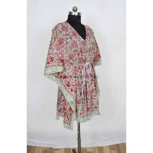 Robe mi-longue vintage pour femme, faite à la main, en coton, style kaftan, pour la nuit, avec dentelle, taille unique, lavable - Product Image 3