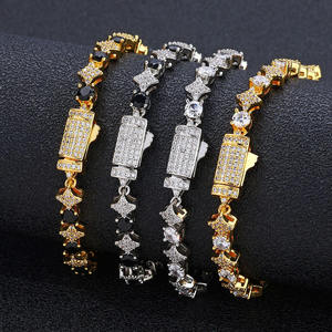Pulsera de Lujo en Plata 925 con Baño de Rodio, Cristales Negros y Diseño de Estrella con Engaste de Garras, Joyería para Mujer para Fiestas - Product Image 4