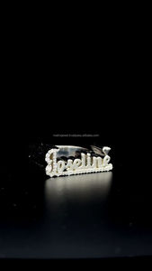 Nuevas señoras personalizadas familia 3D nombre Último 925 Starling plata Moissanite anillo de diamante para hombres mujeres joyería regalo - Product Image 3