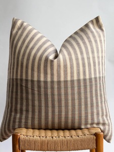 Accesorios Modernos para Decoración del Hogar, Funda de Cojín Cuadrada Reversible de Jacquard a Rayas Lisas, 100% Algodón Tejido - Product Image 2
