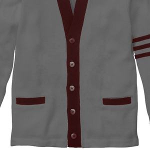 Cardigan en tricot pour homme, col en V, manches longues, fermeture boutonnée, bordure jaune, style automne - Product Image 5