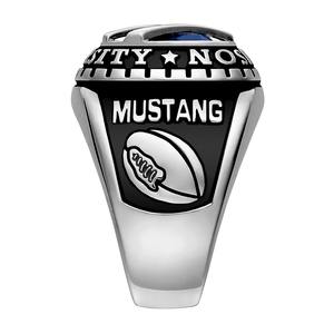 Anillo de Graduación de Plata de Ley 925 con Piedra de Nacimiento en Forma de Cojín y Puente Diagonal, Anillo de Colegio, Anillo de Celebración Universitaria - Product Image 4