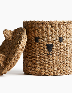 Cesta de Almacenamiento de Mimbre con Tapa, Diseño Minimalista con Animales, Organizador Tejido Decorativo para Sala de Estar o Cuarto de Niños, de Vietnam - Product Image 4