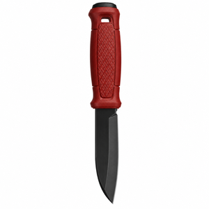 Cuchillos de exterior de hoja fija rojos y negros con hoja con revestimiento oscuro, mango antideslizante con textura de diamante, funda protectora y presilla para cinturón - Product Image 6