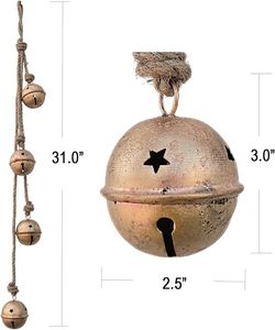 Campana Metálica Navideña Colgante para Decoración Festiva del Hogar, Adorno para Árbol de Navidad, Decoración Colgante - Product Image 2