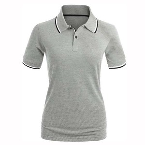 Camiseta Casual de Mujer, Lisa, de Algodón Tejido, Manga Corta, con Logotipo Personalizado, Estilo Vestido de Golf, Talla Personalizada - Product Image 1